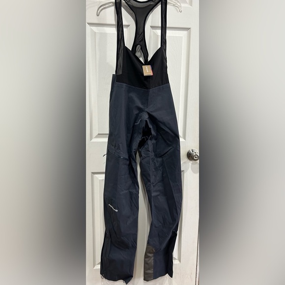 Patagonia Men's Large Dual Aspect Bibs Smolder Blue Pants NWT Ski Snowboard - Picture 1 of 16